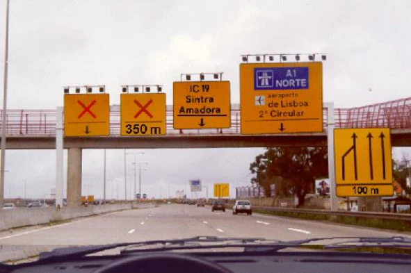 Para seguir em direcção à A1, devo: — pergunta R11Q0345 do exame de código IMT